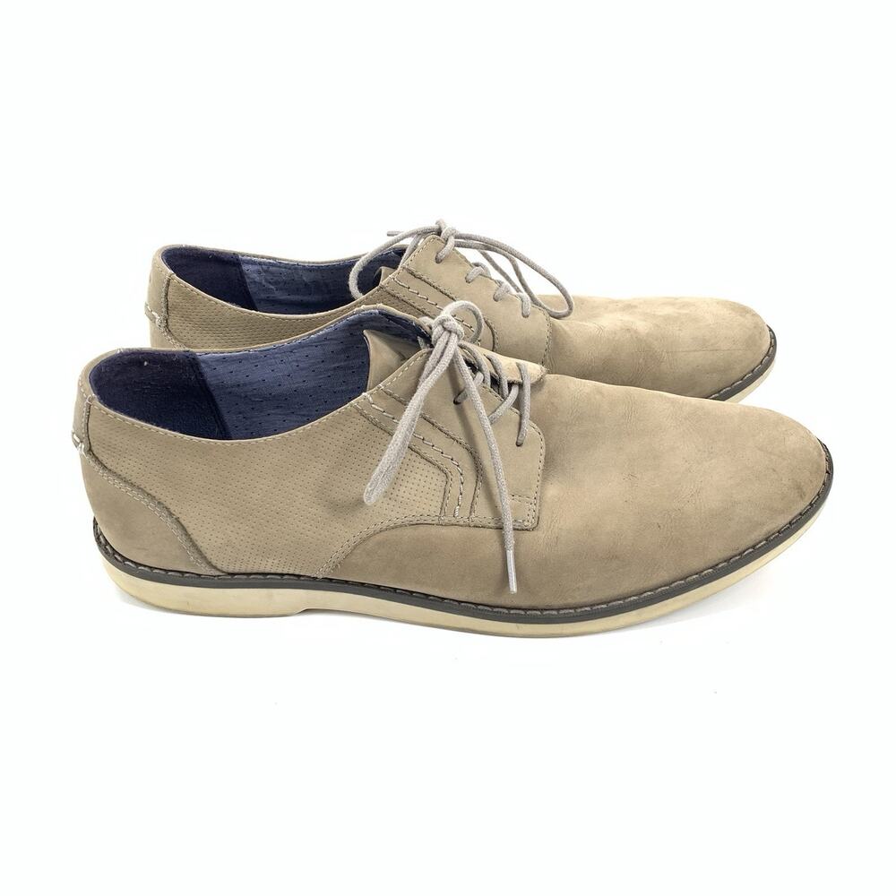 Sperry Top Sider Newman Oxford Nubuck Lace Up Shoes Size 11.5 M Mens Cream Beige